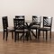 Baxton Studio Norah Sand Upholstered and Dark Brown Finished Wood 7-Piece Dining Set 172-10525-10894 - alternate 3